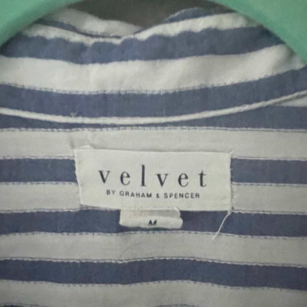 Cute Striped Button Down Top Medium - image 2